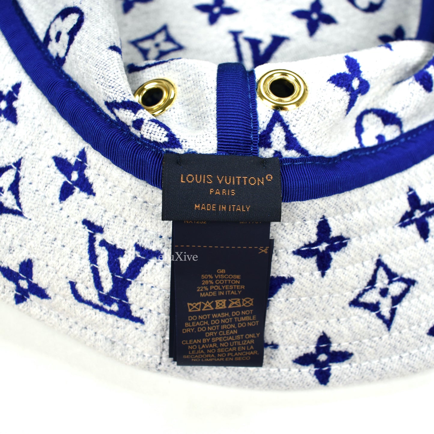 Louis Vuitton - LV Match Logo Woven Bucket Hat (Blue/White)
