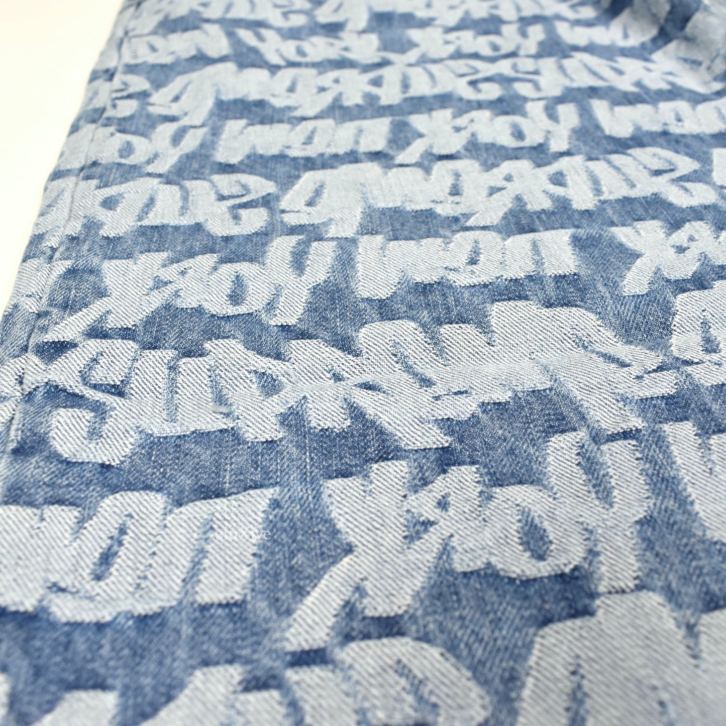 Supreme - Blue Fat Tip 'LV' Jacquard Logo Denim Jeans