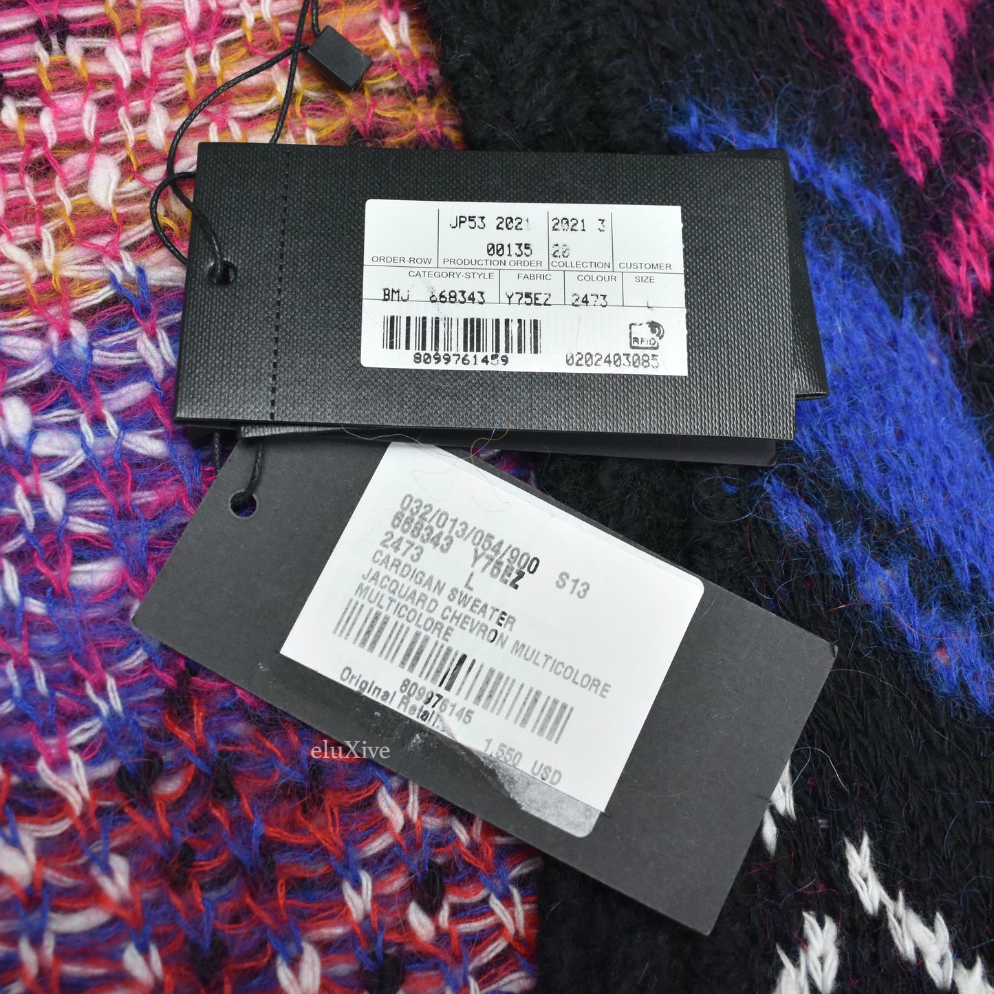 Saint Laurent - Oversized Jacquard Chevron Mohair Cardigan