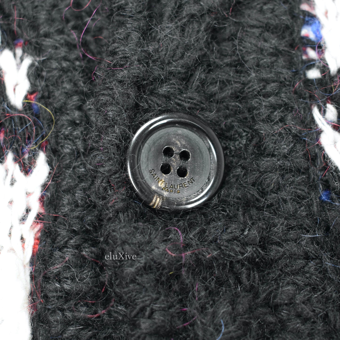 Saint Laurent - Oversized Jacquard Chevron Mohair Cardigan