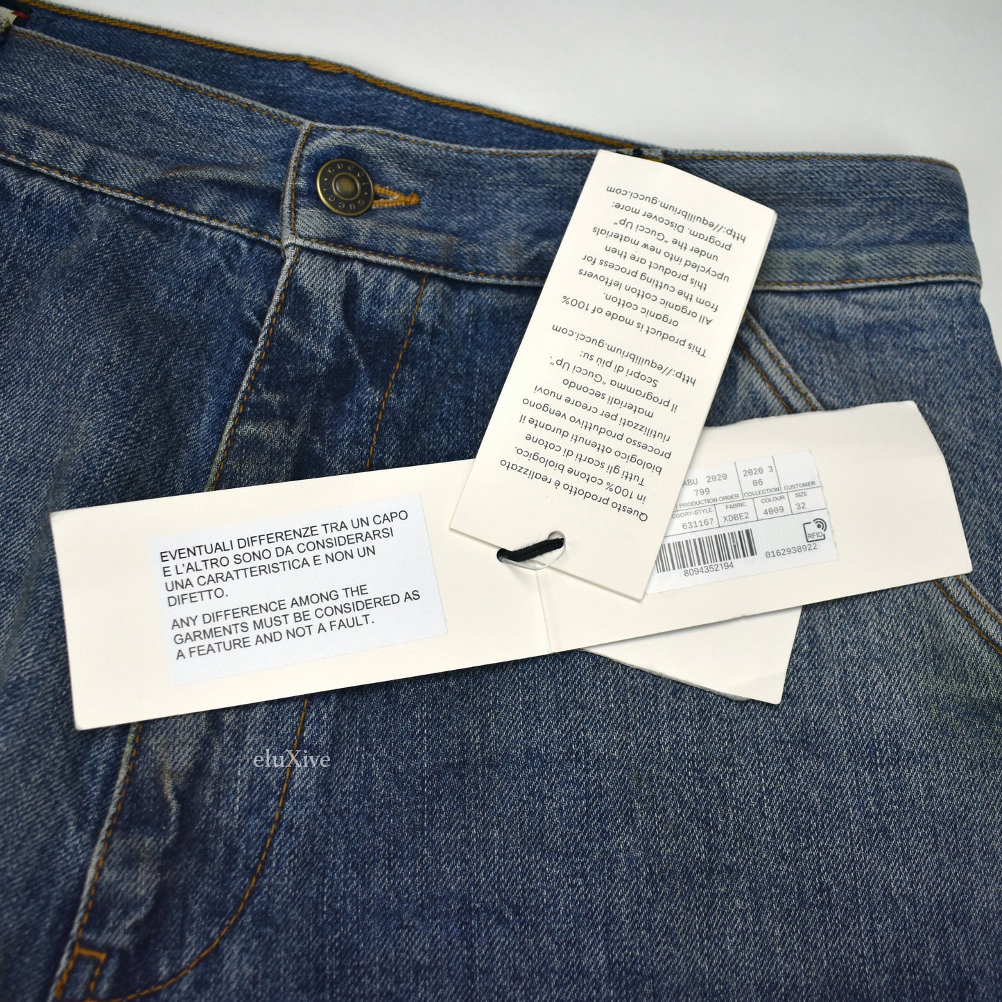 Gucci - Grass Stain Effect Denim Jeans