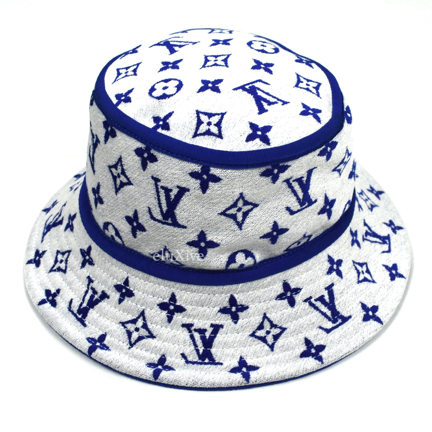 Louis Vuitton - LV Match Logo Woven Bucket Hat (Blue/White)