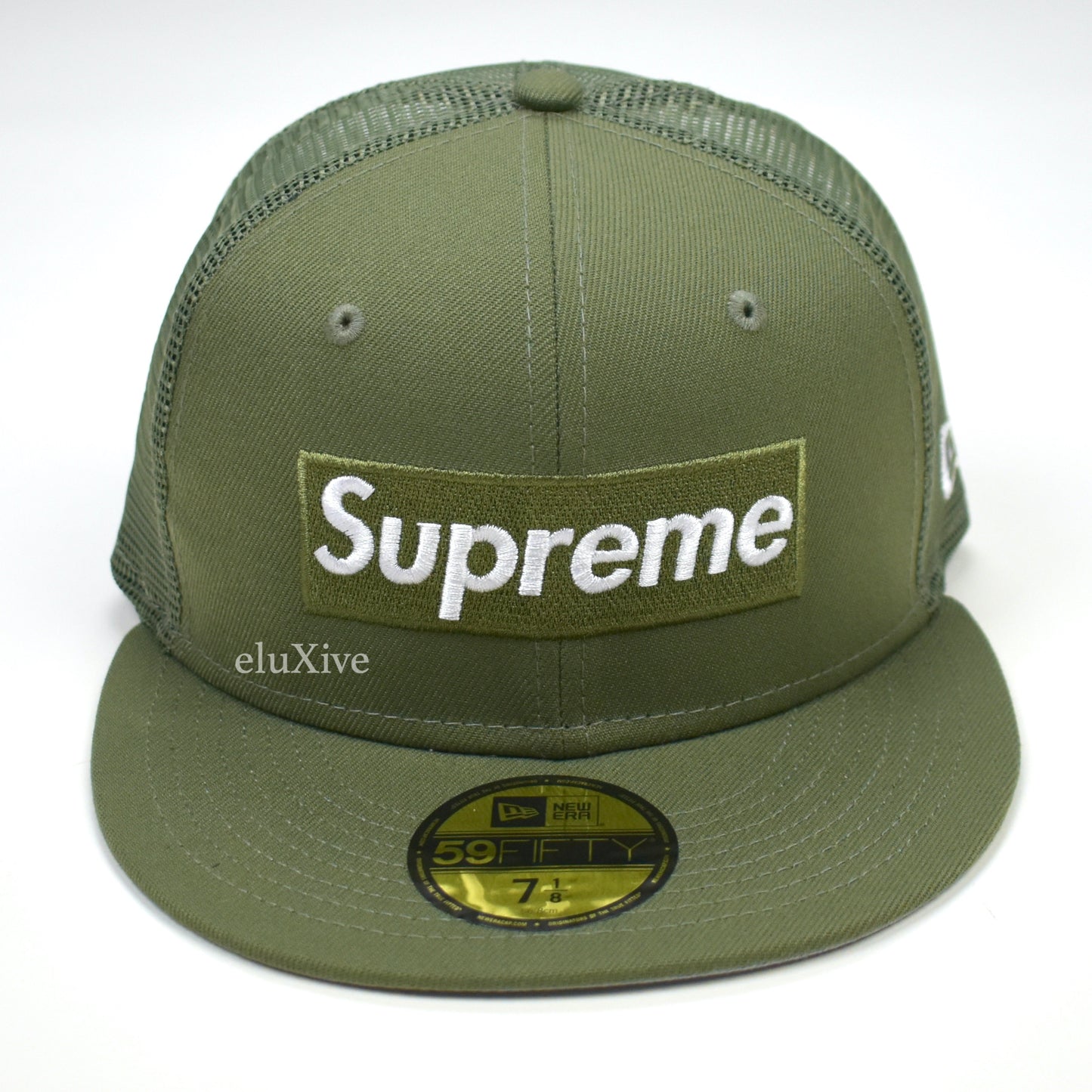 Supreme x New Era - Olive Box Logo Mesh Back Hat