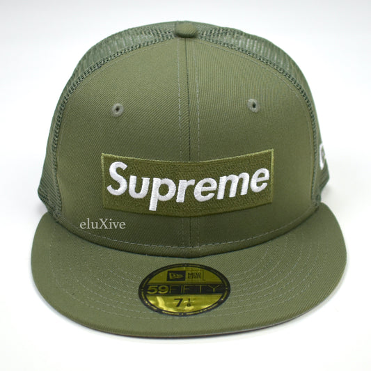 Supreme x New Era - Olive Box Logo Mesh Back Hat