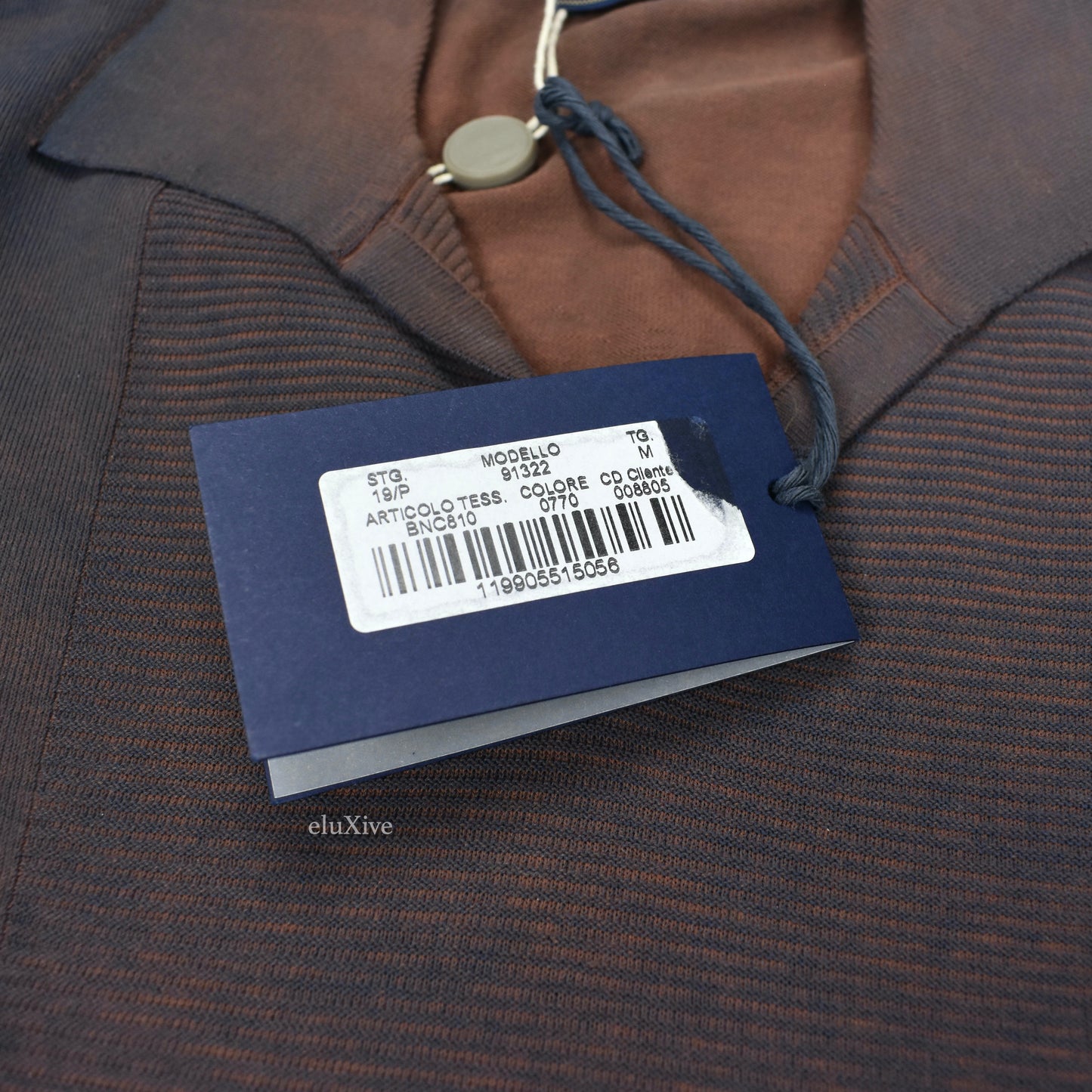Boglioli - Rust / Navy Pigment Dyed Cotton Polo Sweater