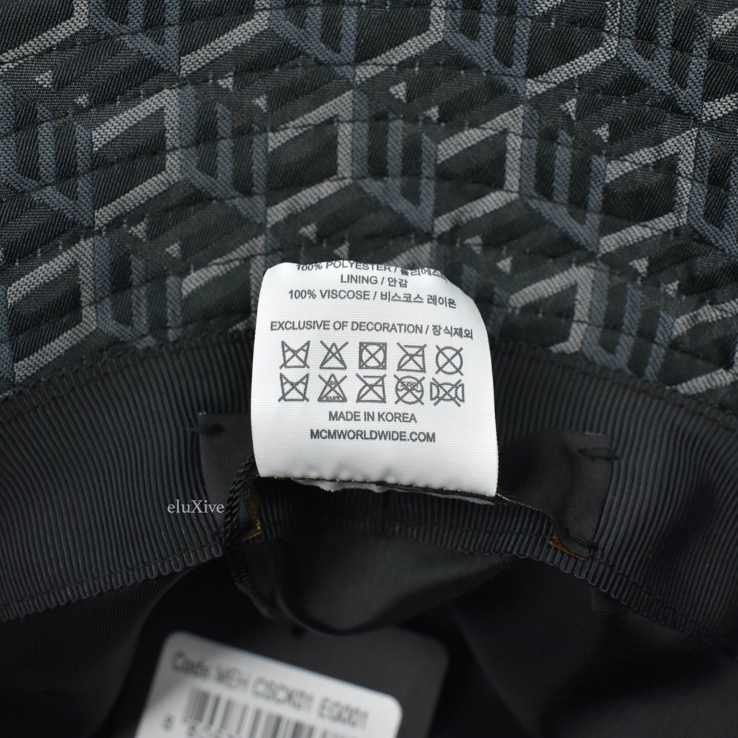 MCM - Black Cubic Monogram Bucket Hat