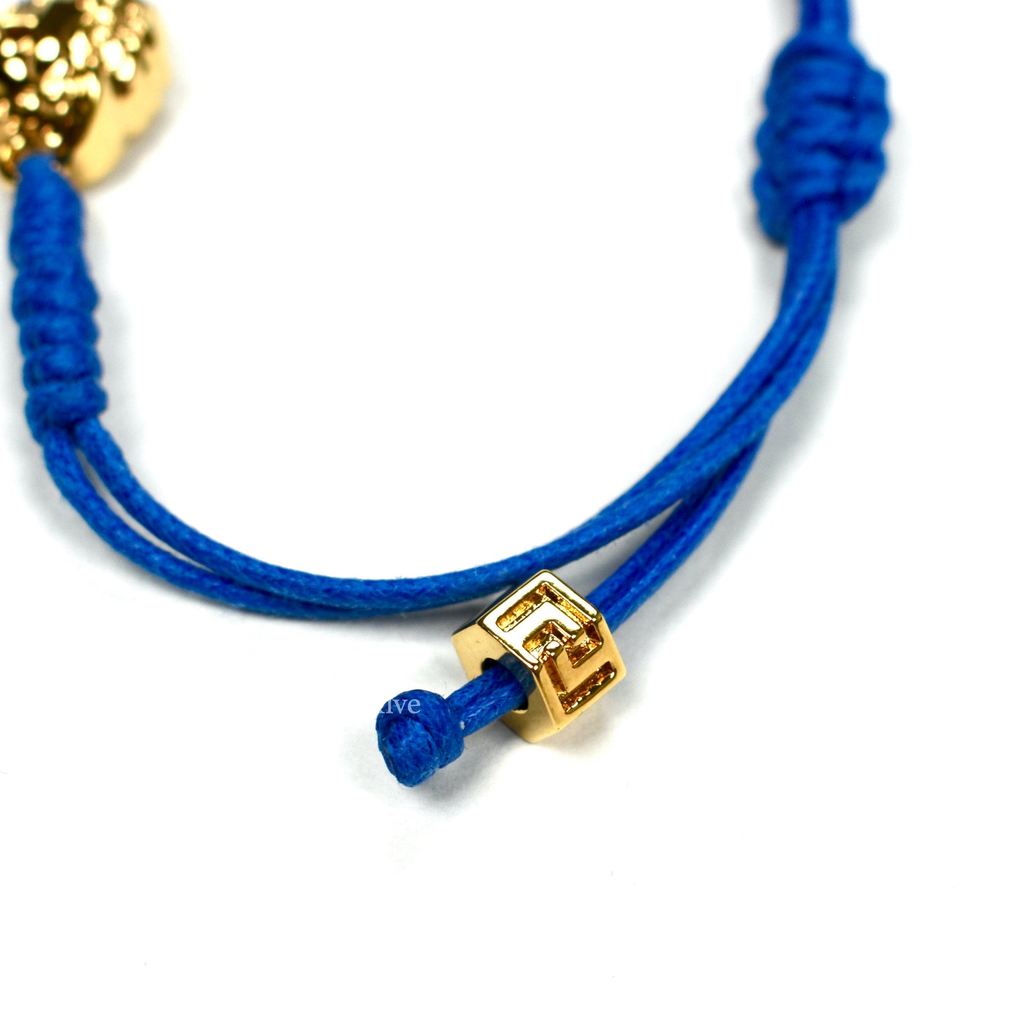 Versace - Gold Medusa String Bracelet (Blue)