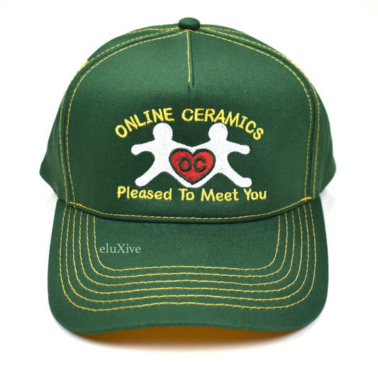 Online Ceramics - Pleased To Meet You 'Love' Hat (Dark Green)