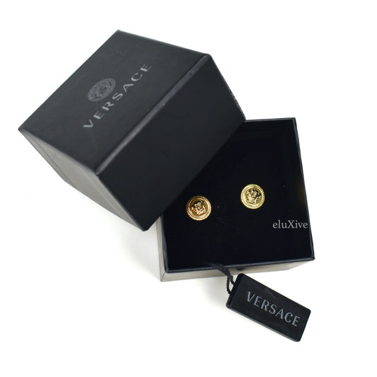 Versace - Gold Medusa Logo Stud Earrings