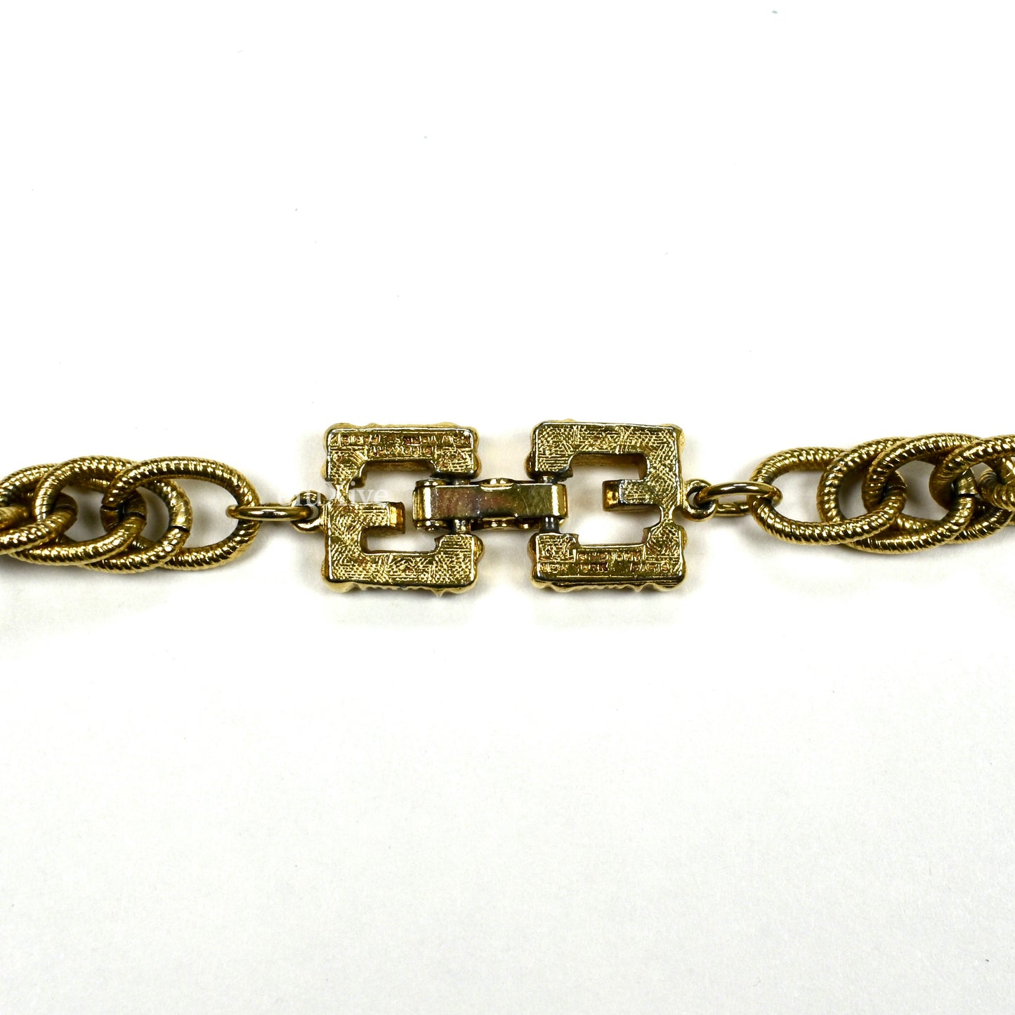 Givenchy - 54" Gold Ornate Oval Link Chain Necklace