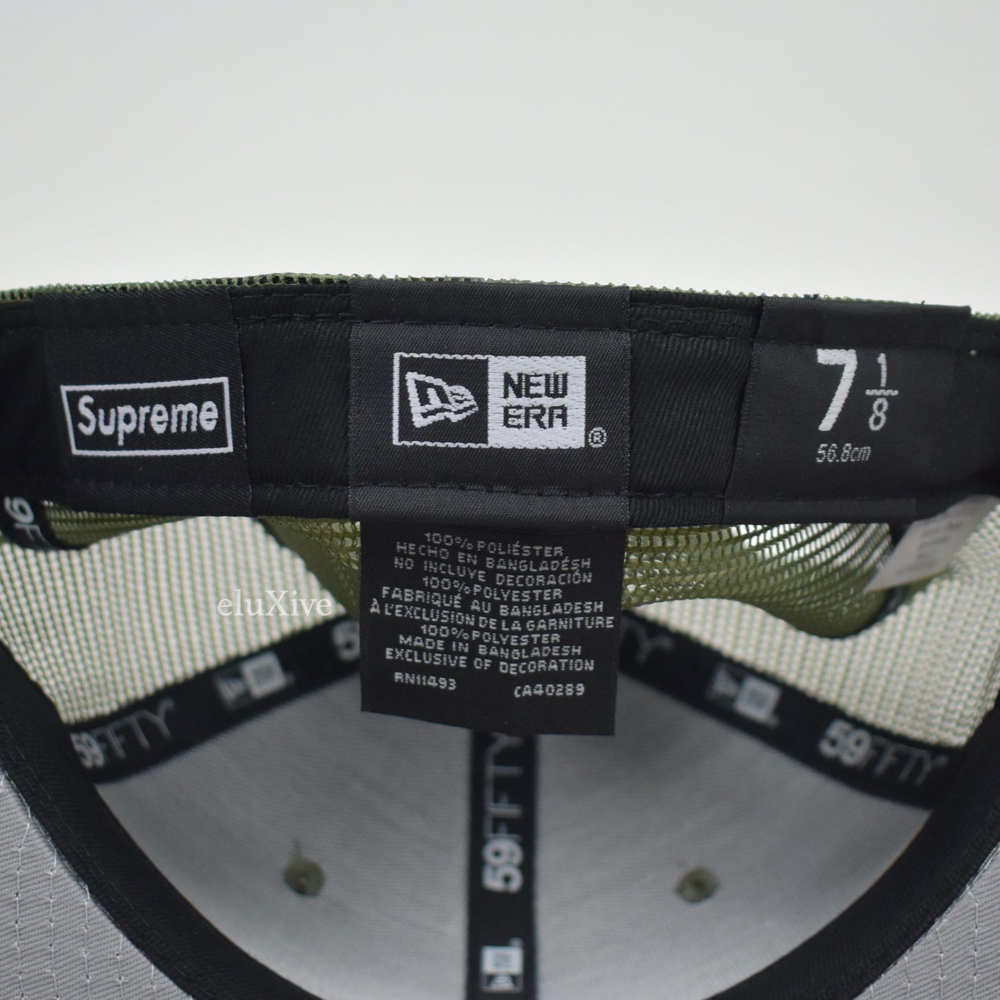 Supreme x New Era - Olive Box Logo Mesh Back Hat