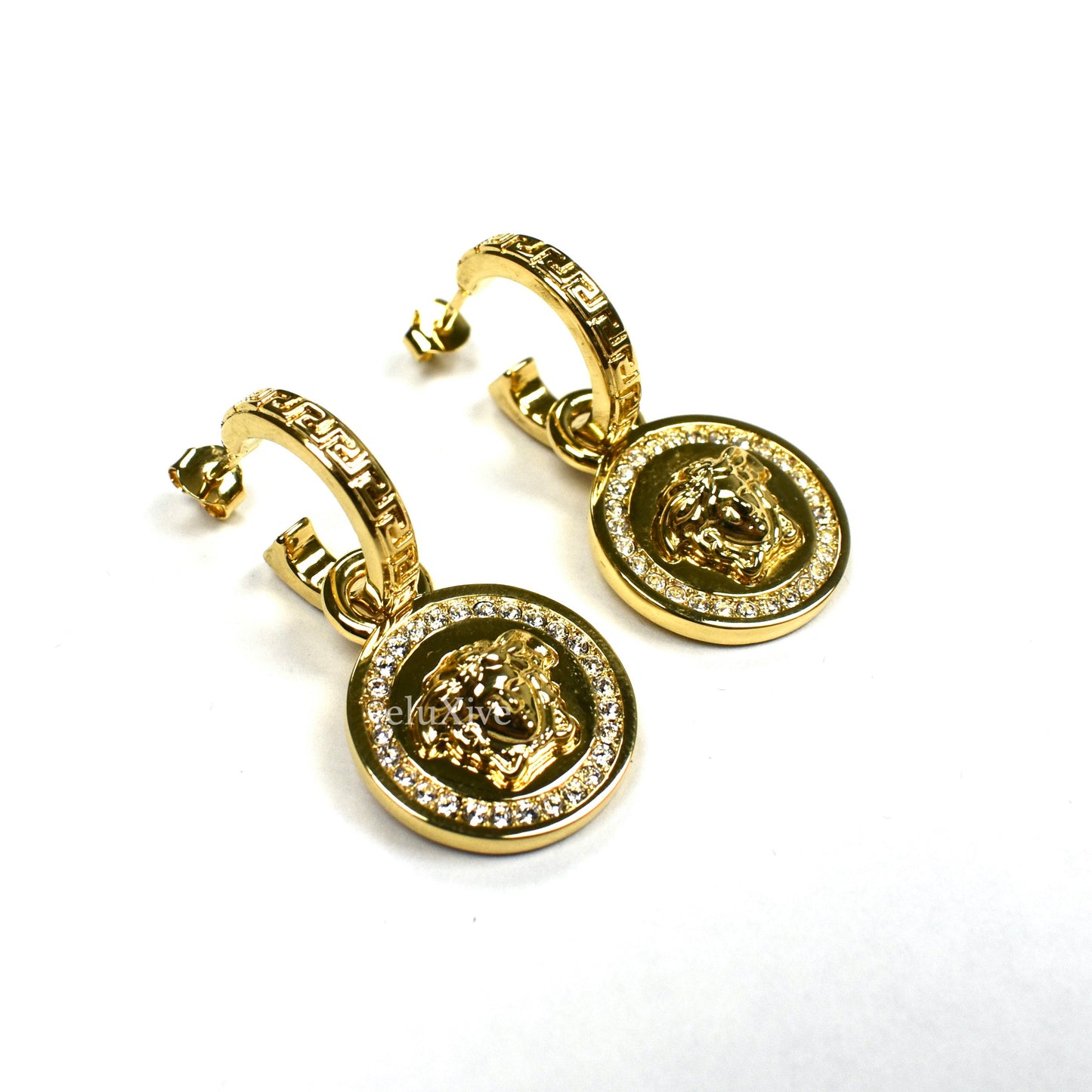 Versace - Gold Crystal Medusa Earrings