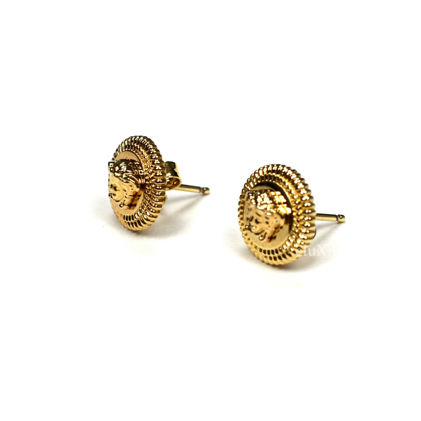 Versace - Gold Medusa Logo Stud Earrings