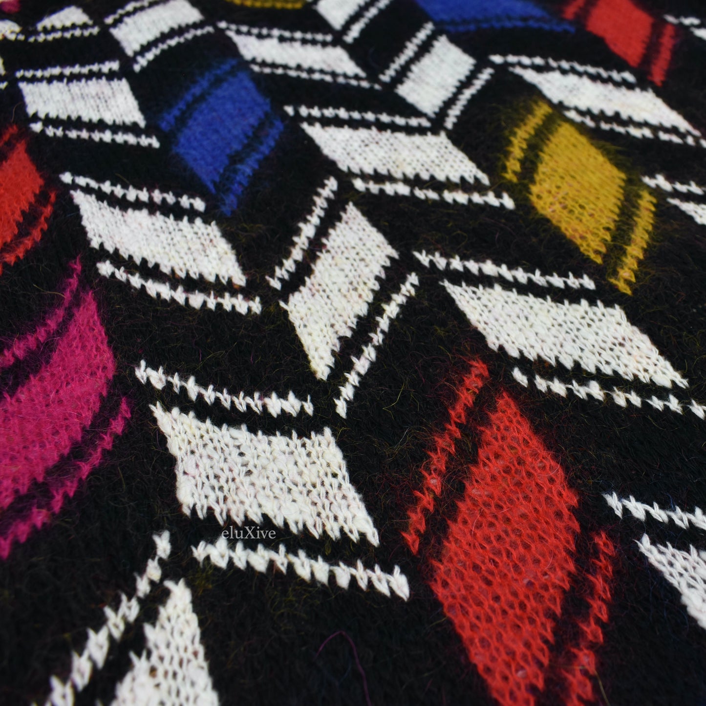 Saint Laurent - Oversized Jacquard Chevron Mohair Cardigan