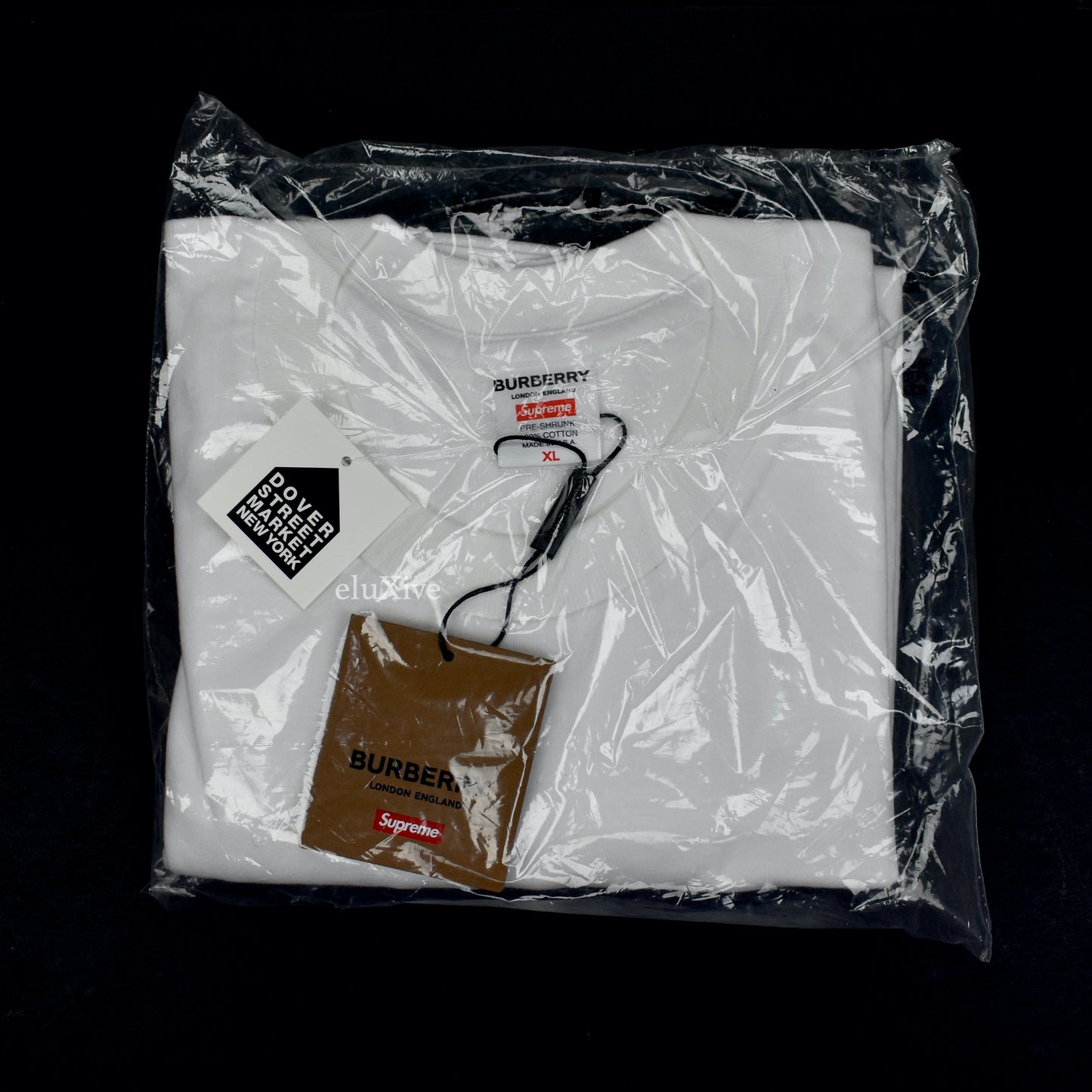 Supreme x Burberry - Nova Check Box Logo T-Shirt (White)