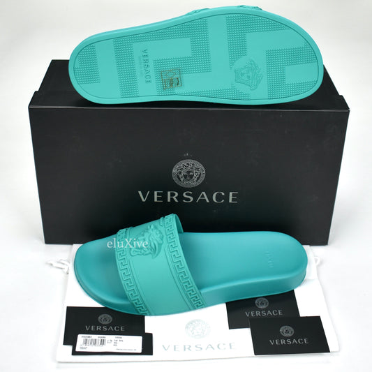Versace - Turquoise Palazzo Medusa Pool Slides