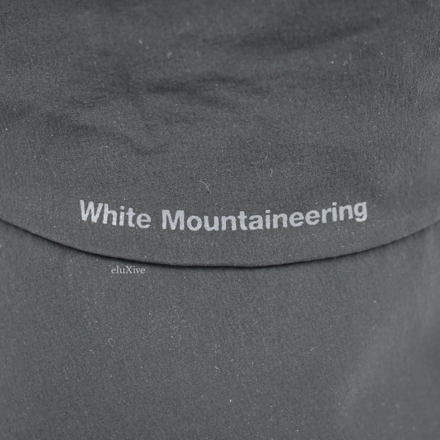 White Mountaineering - Black Logo Print Packable Bucket Hat