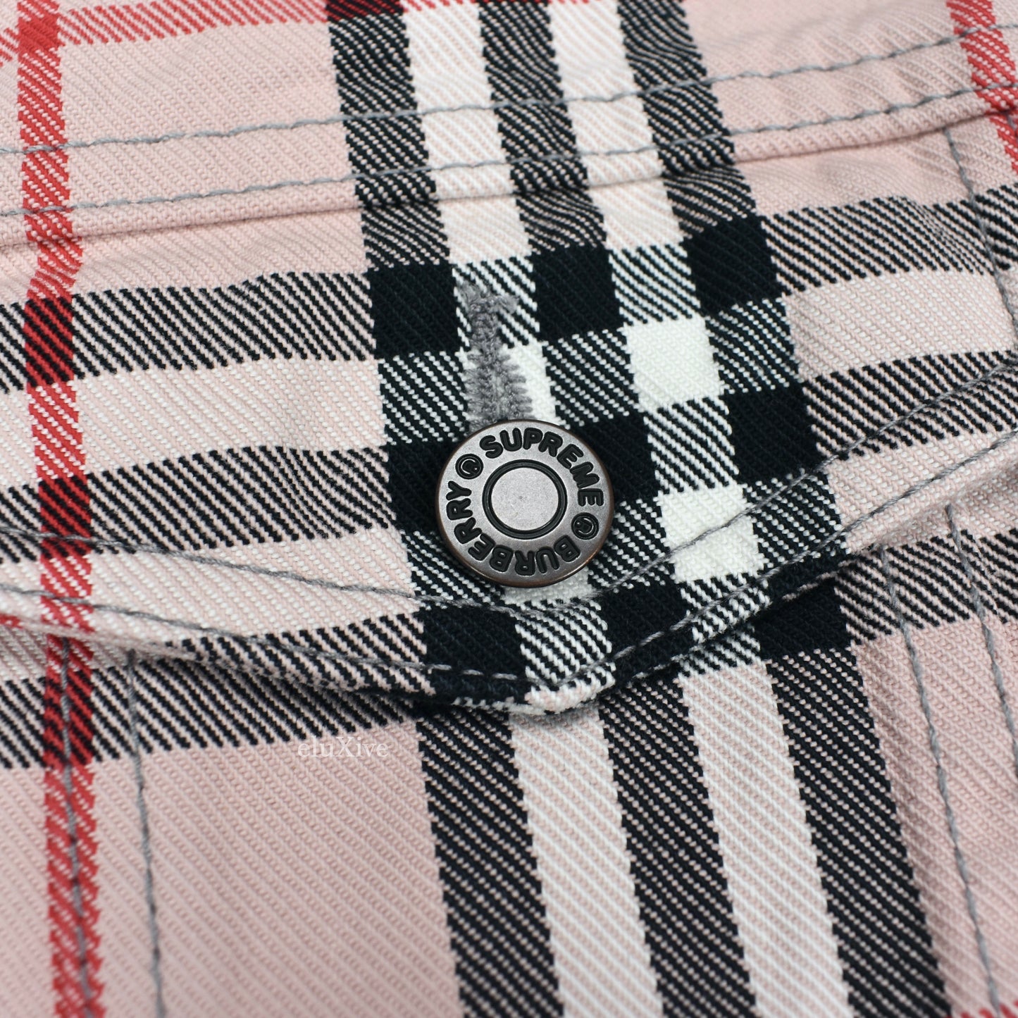 Supreme x Burberry - Nova Check Denim Trucker Jacket (Pink)
