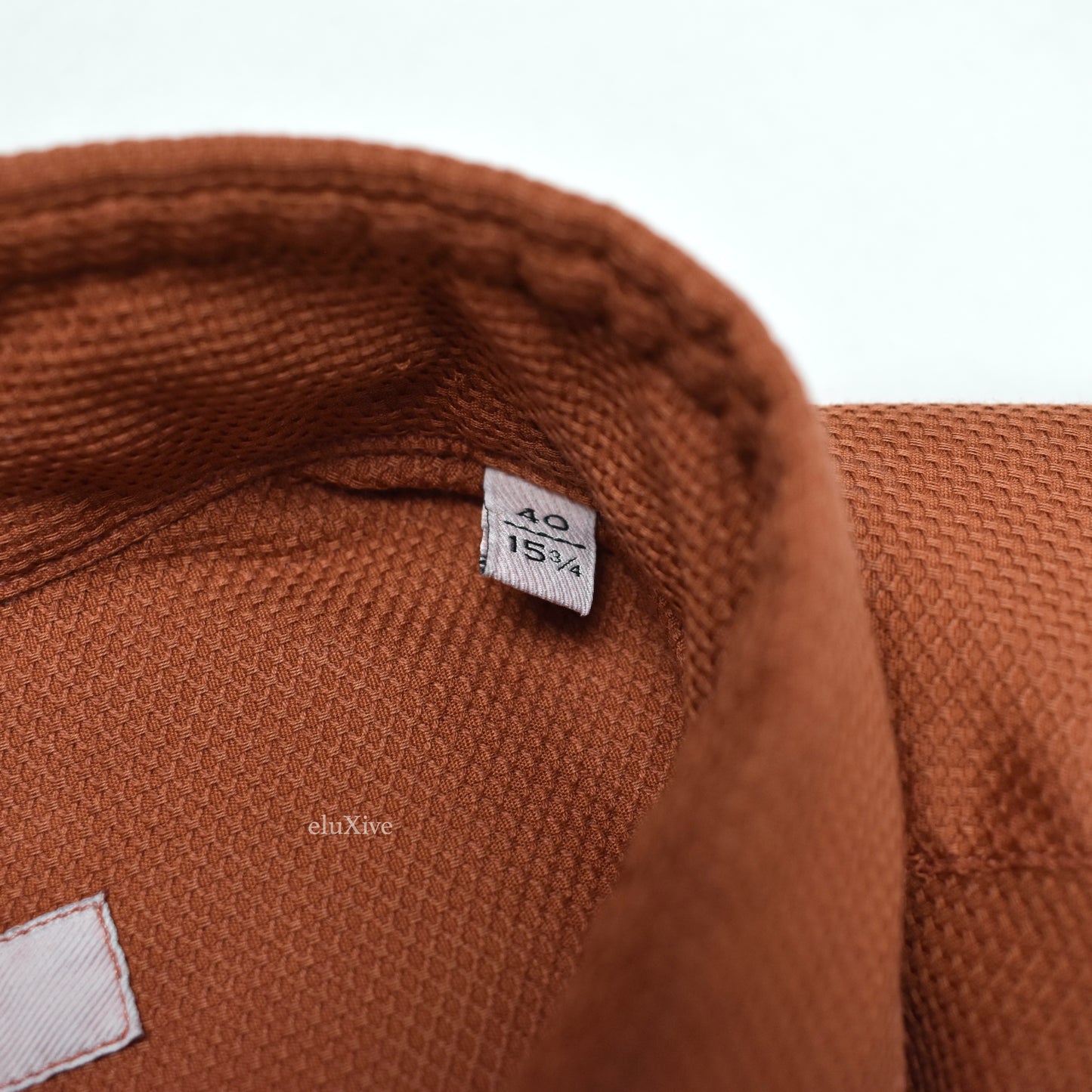 Boglioli - Rust Orange Birdseye Woven Cotton Button Down Shirt