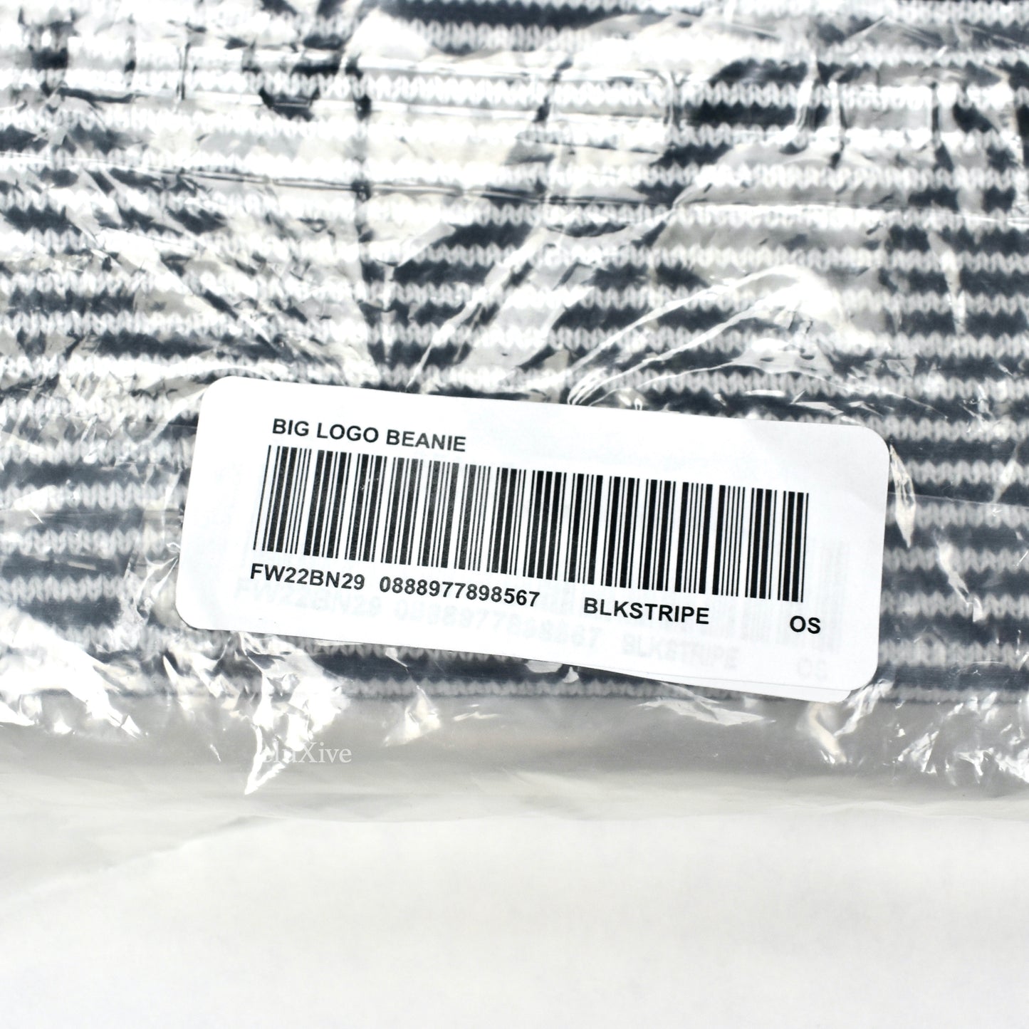 Supreme - Big Logo Knit Beanie (Black Stripe)