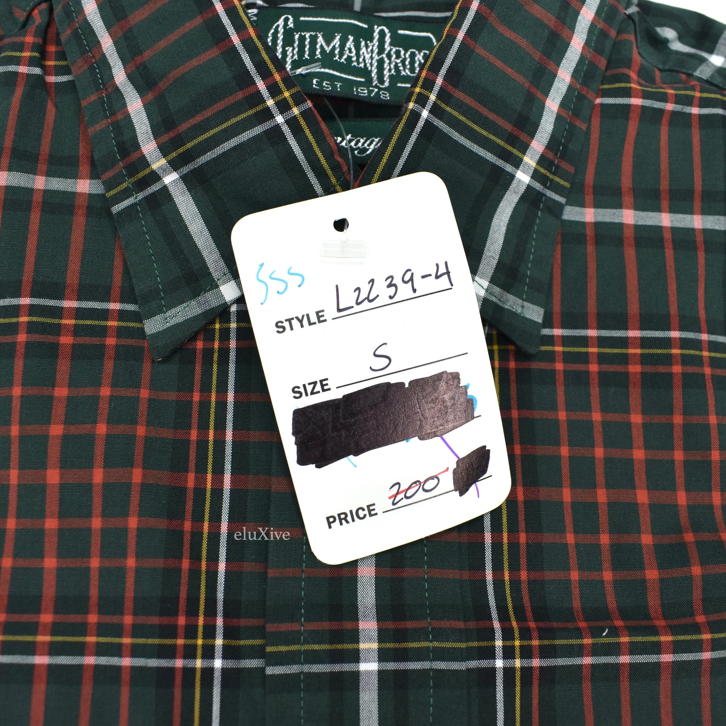 Gitman Vintage - Dark Green/Red/White Plaid Button Down Shirt