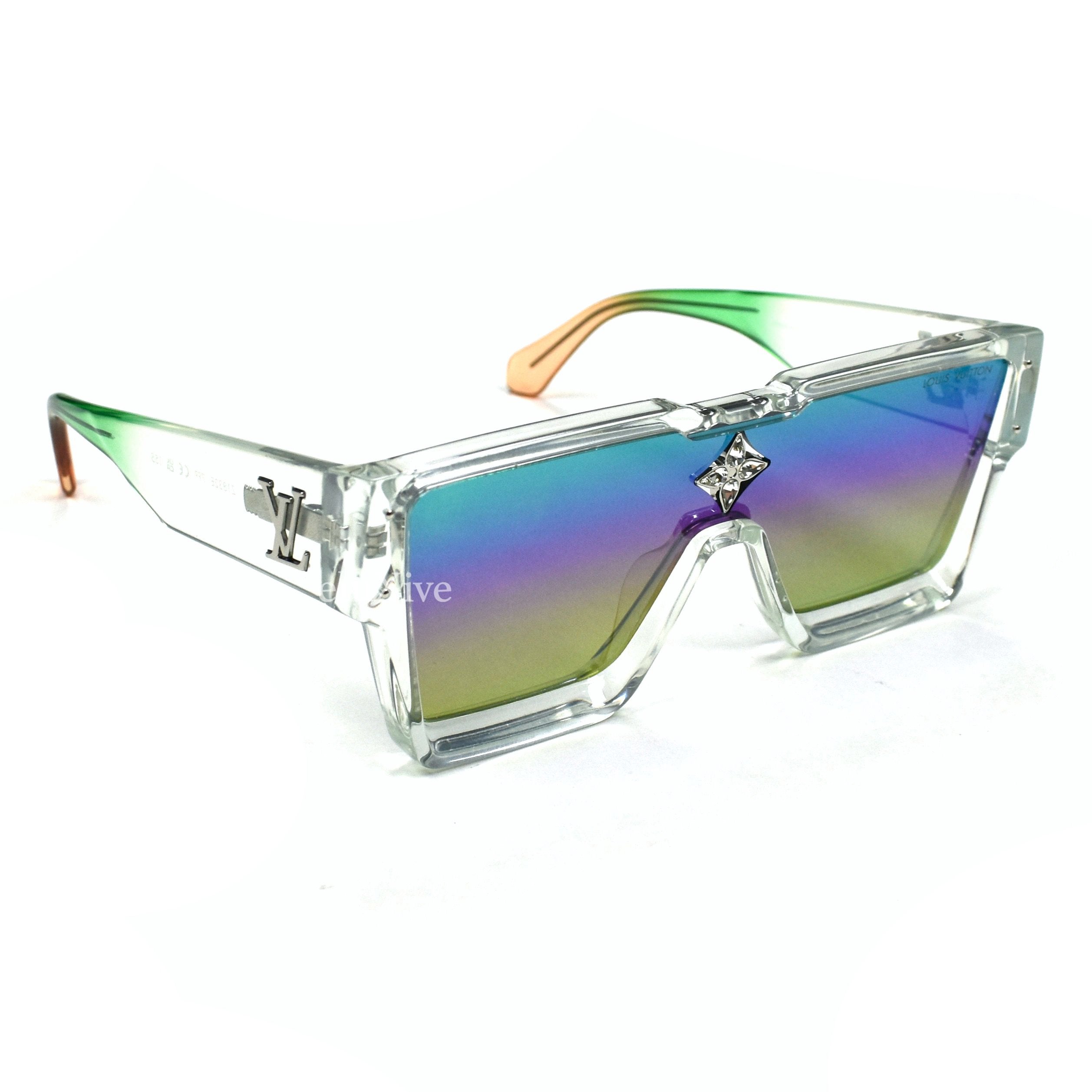 LOUIS VUITTON Cyclone Sunglasses Z1899U Black Square Mirror Lenses