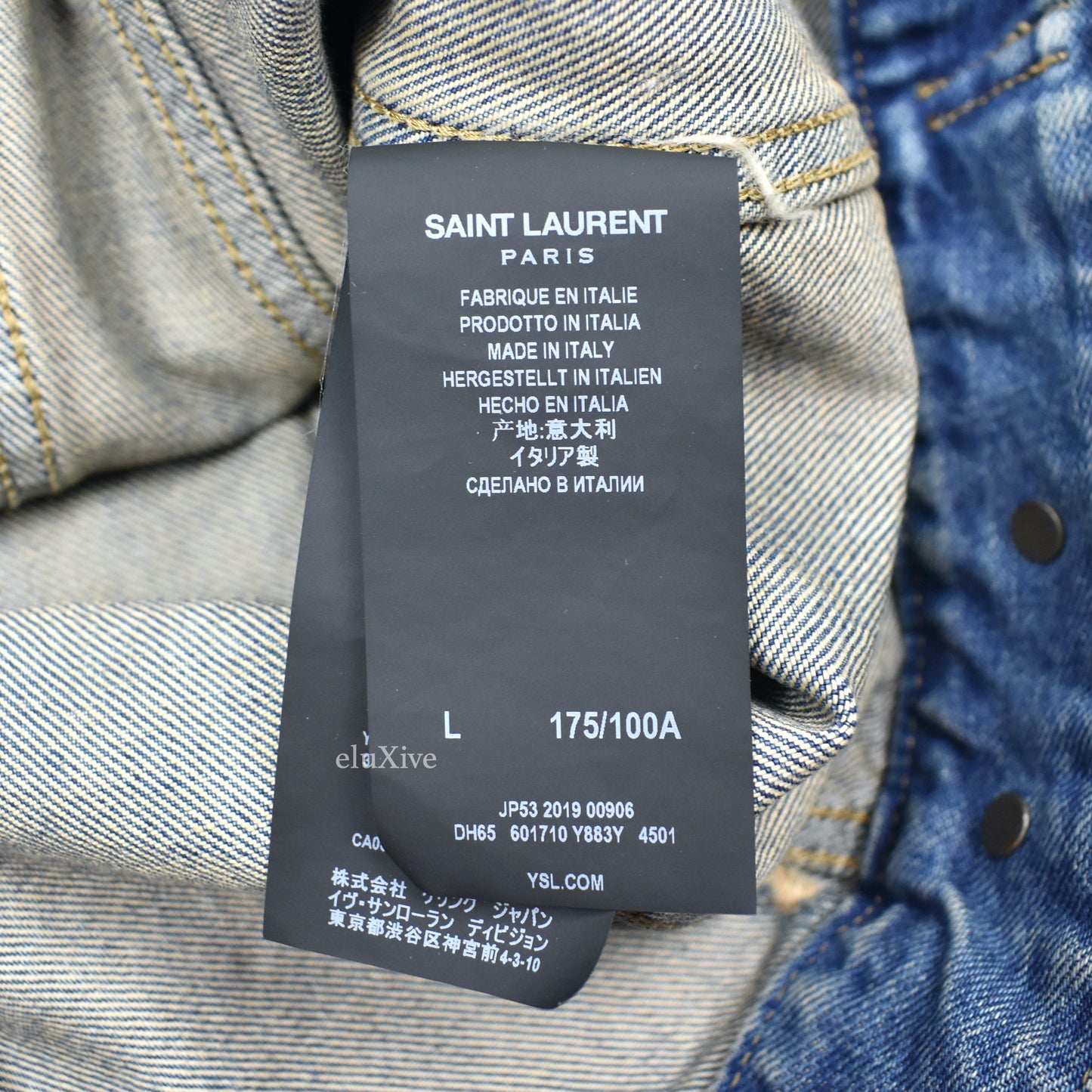 Saint Laurent - Blue Destroyed Denim Trucker Jacket