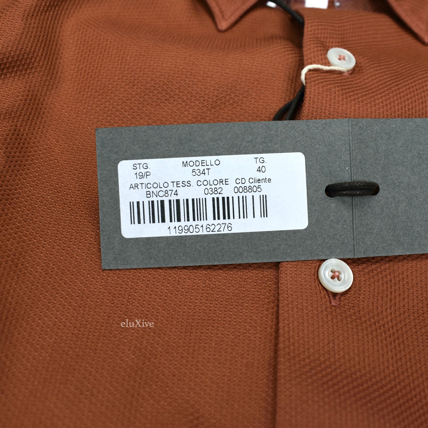 Boglioli - Rust Orange Birdseye Woven Cotton Button Down Shirt