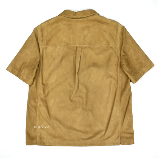 Saint Laurent - Tabac Brown Lambskin Suede Hawaiian Shirt