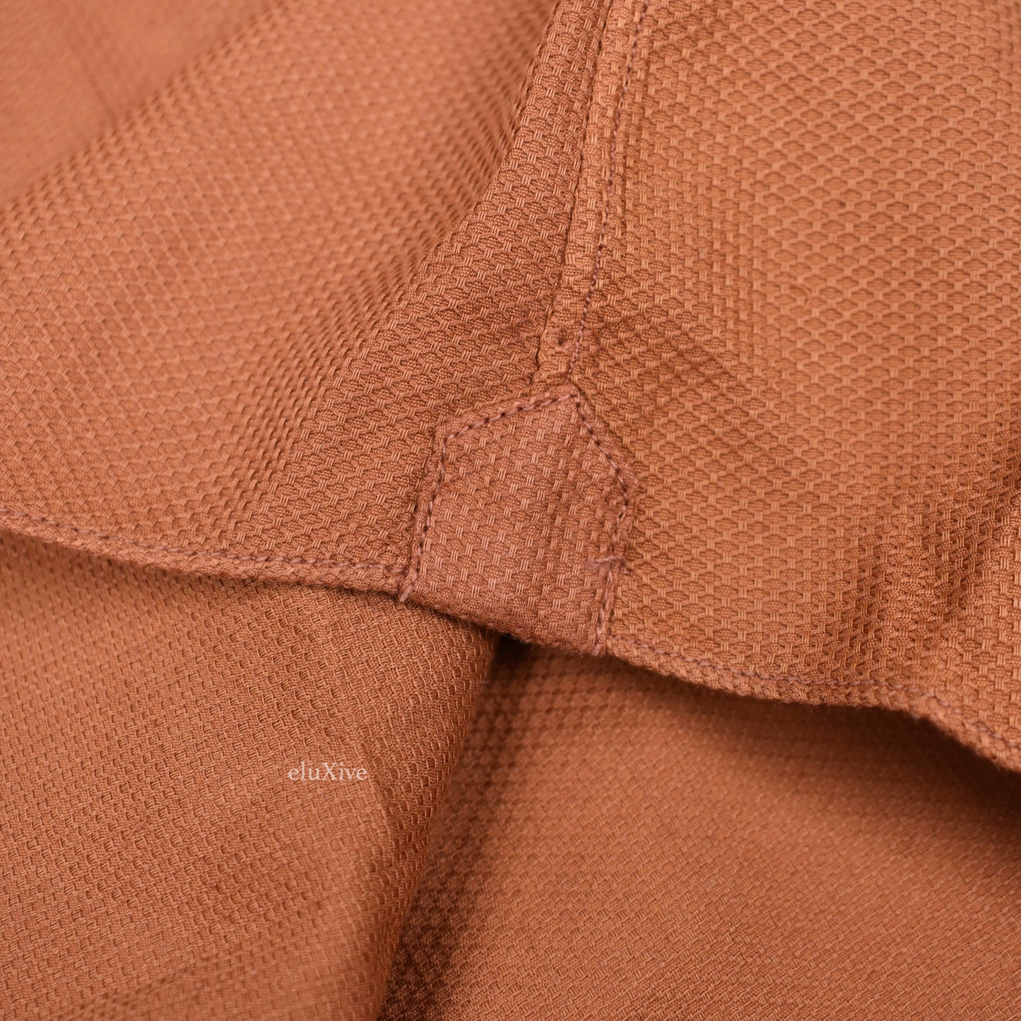 Boglioli - Rust Orange Birdseye Woven Cotton Button Down Shirt