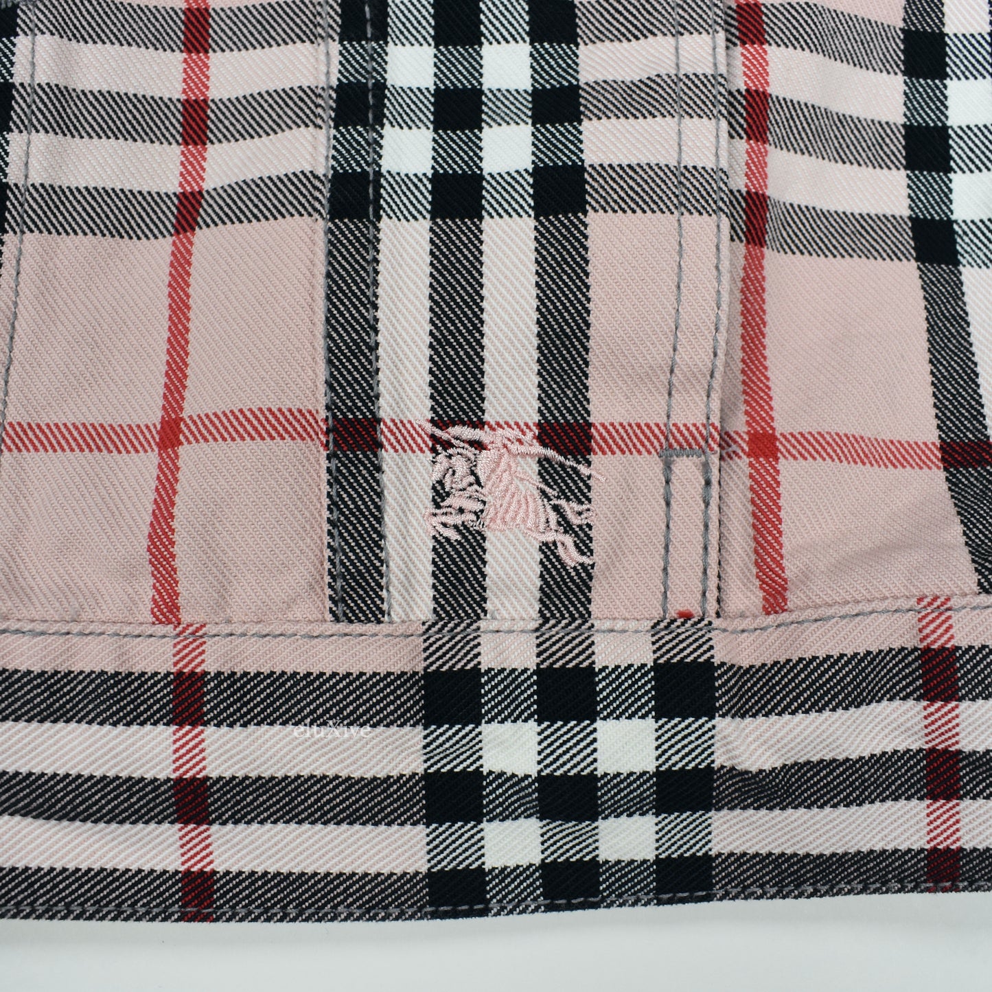 Supreme x Burberry - Nova Check Denim Trucker Jacket (Pink)