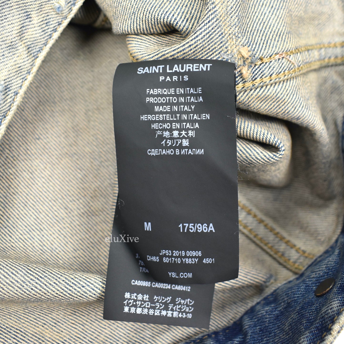 Saint Laurent - Blue Destroyed Denim Trucker Jacket