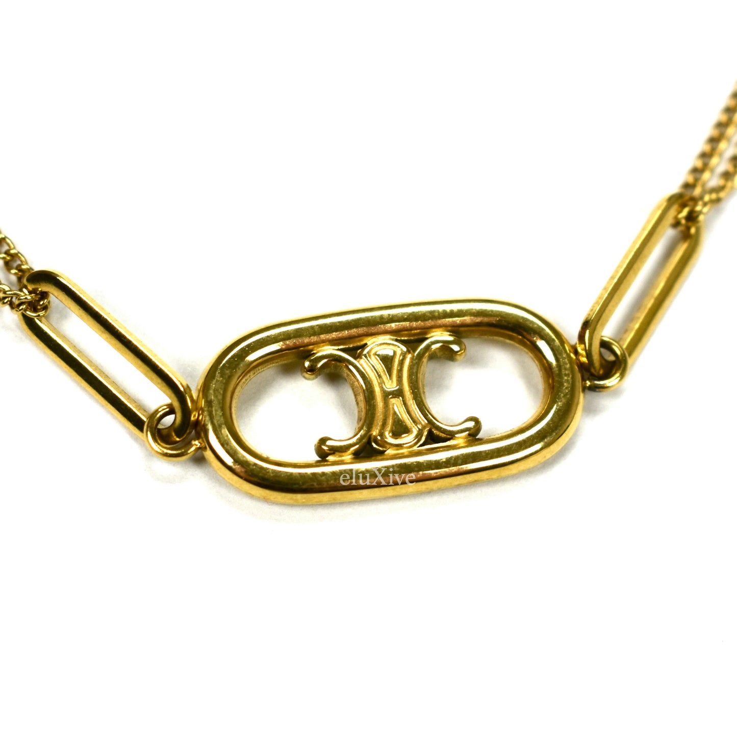 Celine - Gold Macadam Logo Charm Bracelet