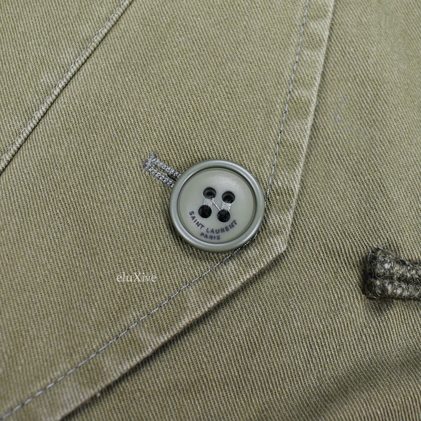 Saint Laurent - Olive Military Field Twill Duffle Coat