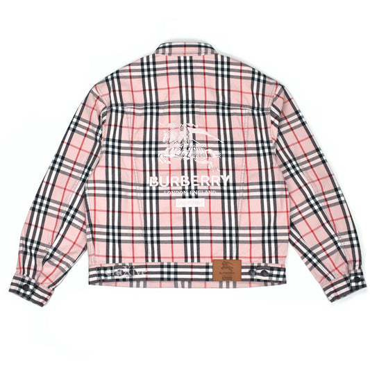 Supreme x Burberry - Nova Check Denim Trucker Jacket (Pink)