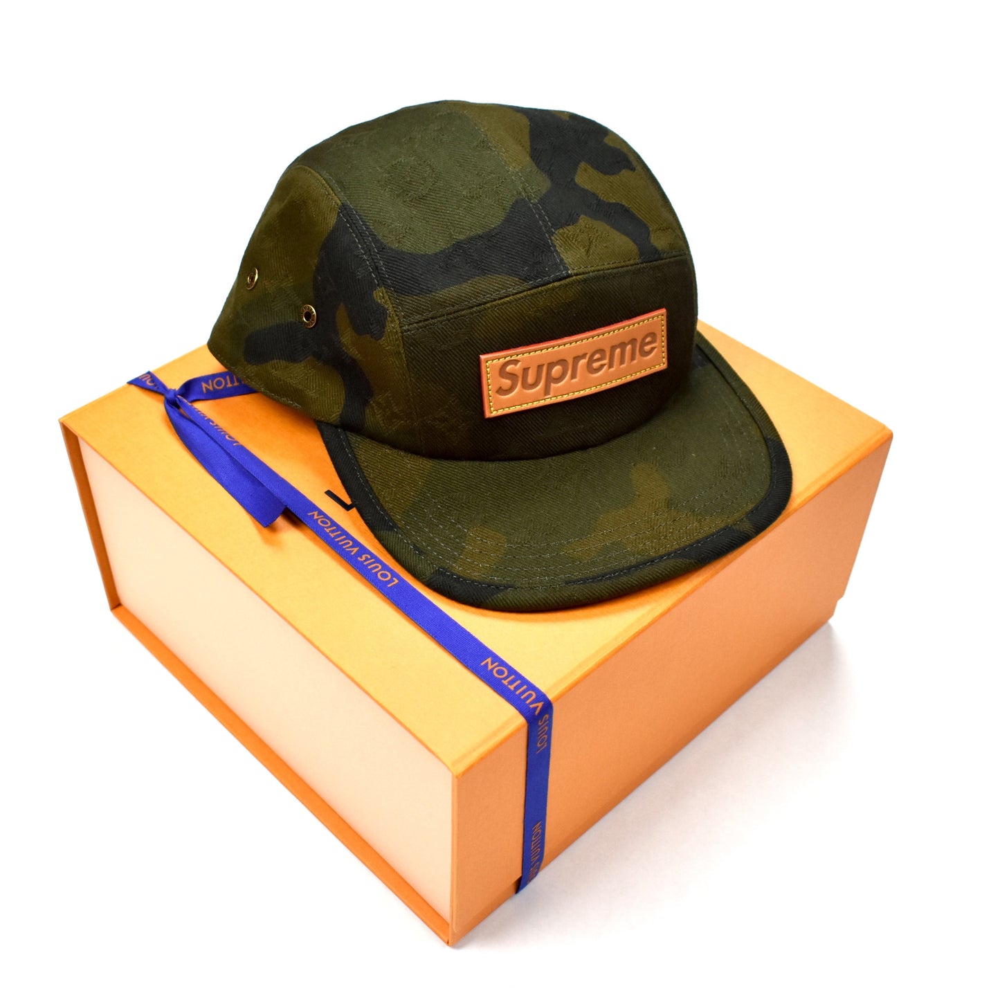 Louis Vuitton x Supreme - Monogram Camo Box Logo Hat