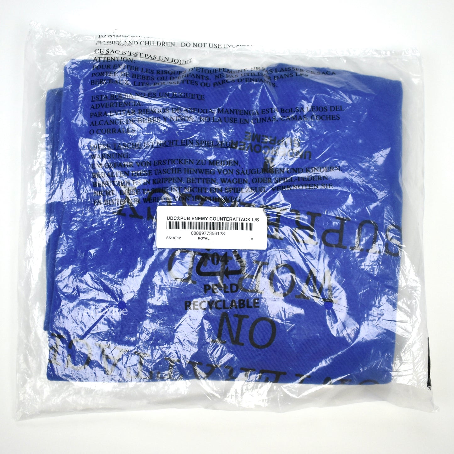 Supreme x Undercover x Public Enemy - Counterattack L/S T-Shirt (Blue)