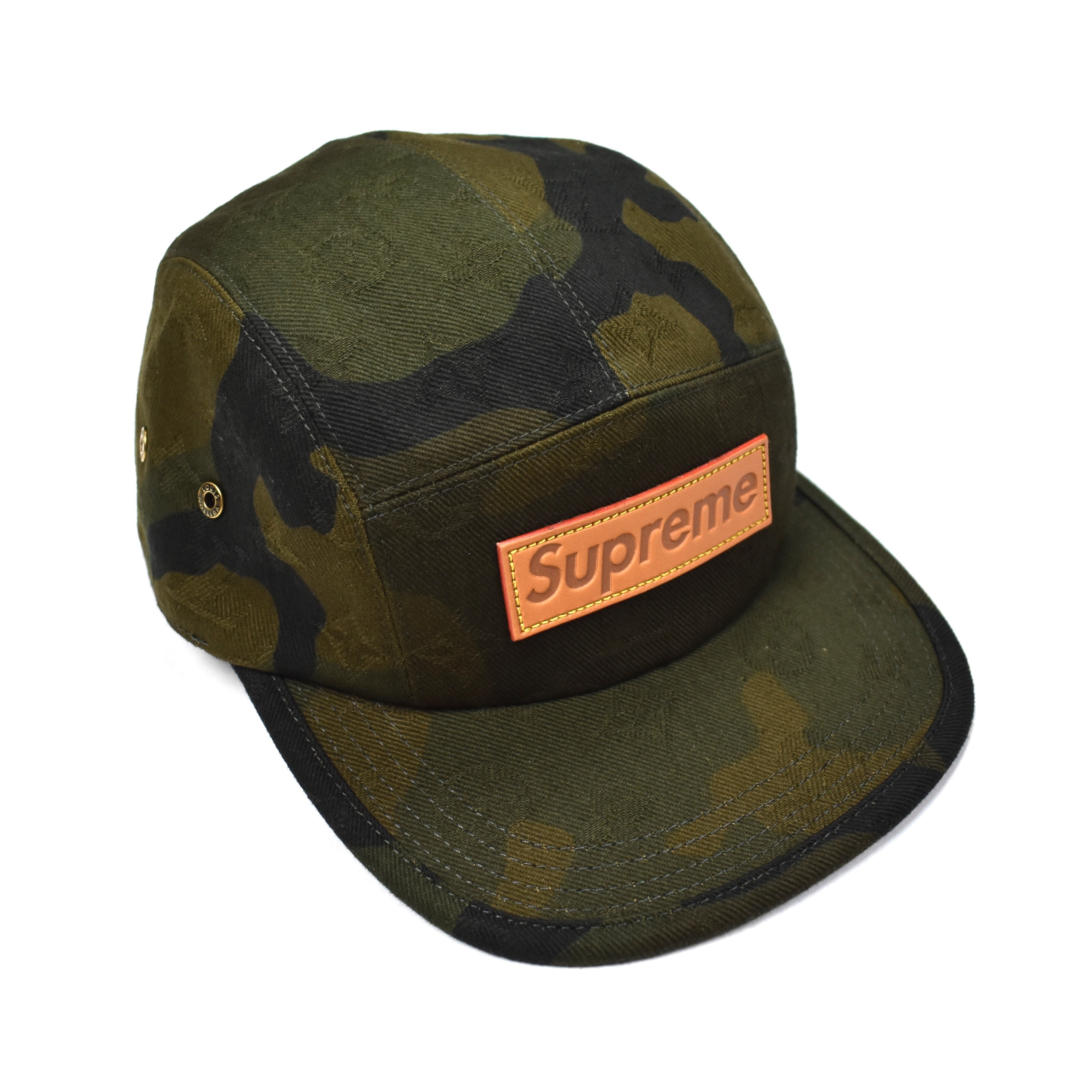 Supreme x LV Leather Countless Monogram Canvas Snapback Hat – The