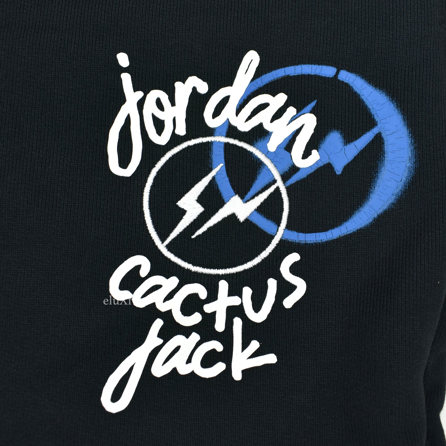 Jordan x Travis Scott x Fragment - Black Logo Embroidered Sweatshorts