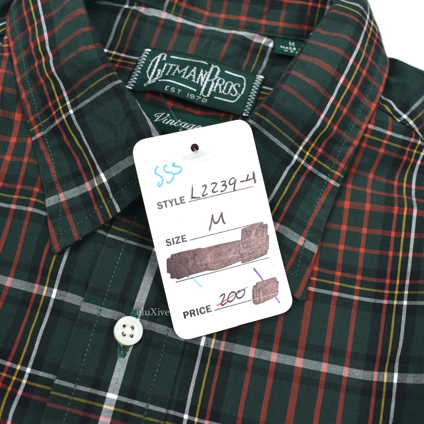 Gitman Vintage - Dark Green/Red/White Plaid Button Down Shirt