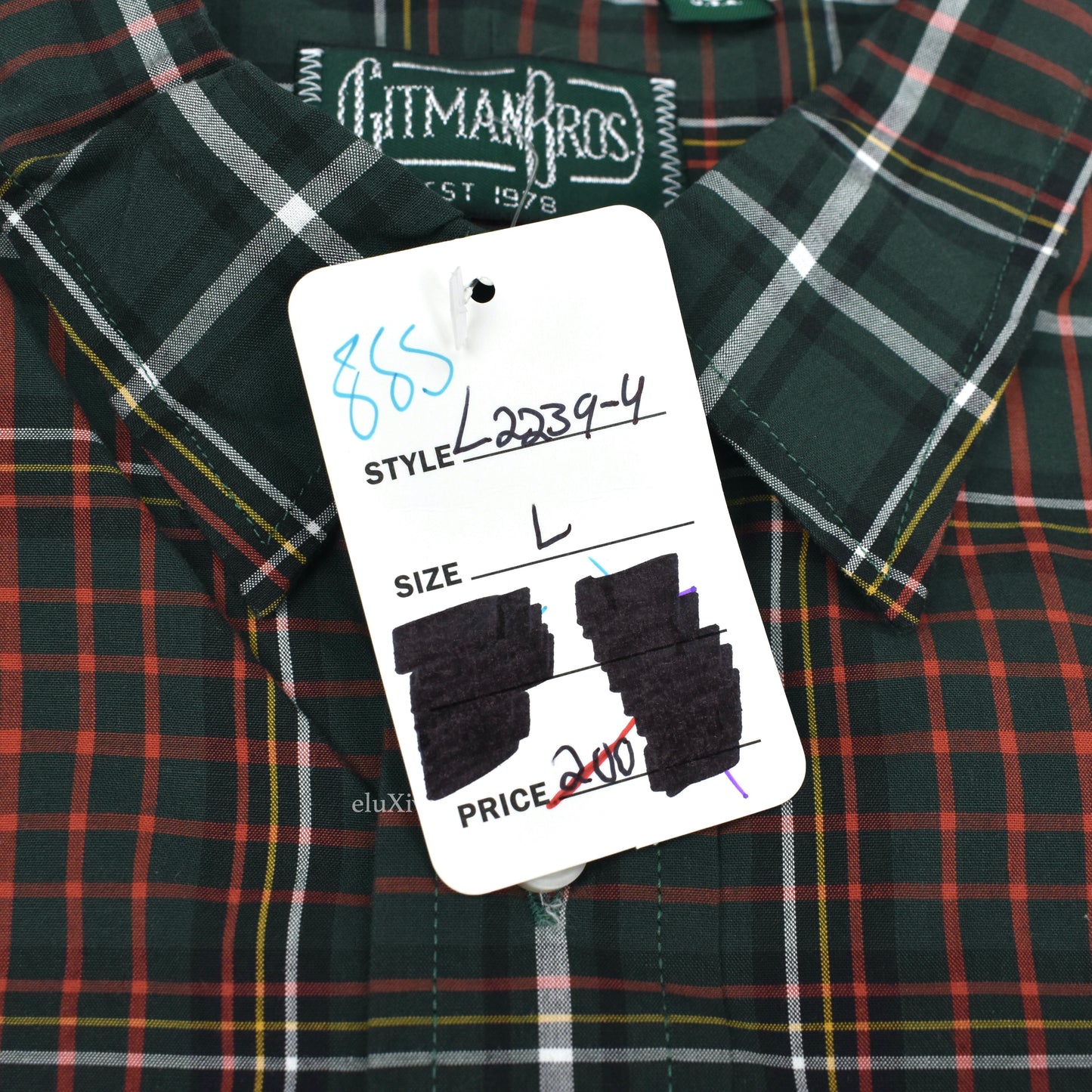 Gitman Vintage - Dark Green/Red/White Plaid Button Down Shirt