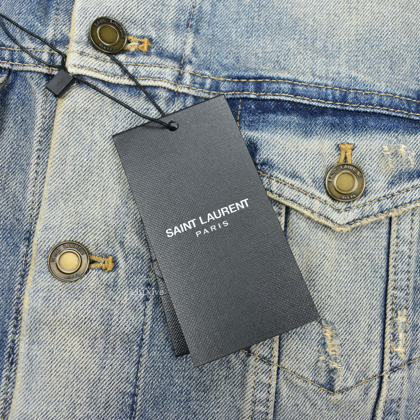 Saint Laurent - Blue Destroyed Denim Trucker Jacket