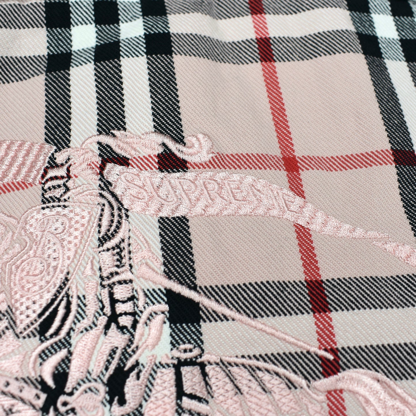 Supreme x Burberry - Nova Check Denim Trucker Jacket (Pink)