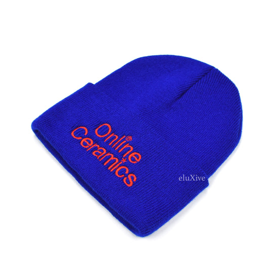 Online Ceramics - Logo Embroidered Beanie (Blue)