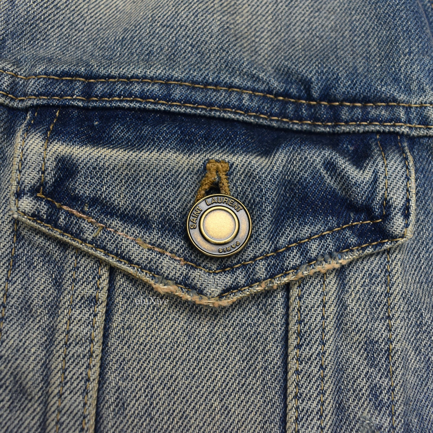 Saint Laurent - Blue Destroyed Denim Trucker Jacket