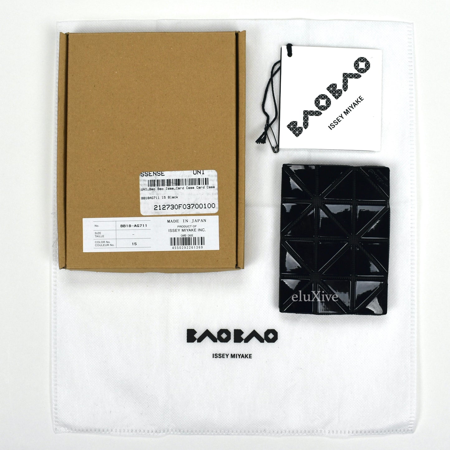 Baobao Issey Miyake - Black Geometric Mini Bifold Wallet