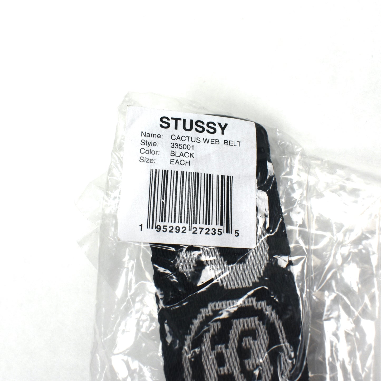 Cactus Plant Flea Market x Stussy - CPFM Black / White Logo Woven Web Belt