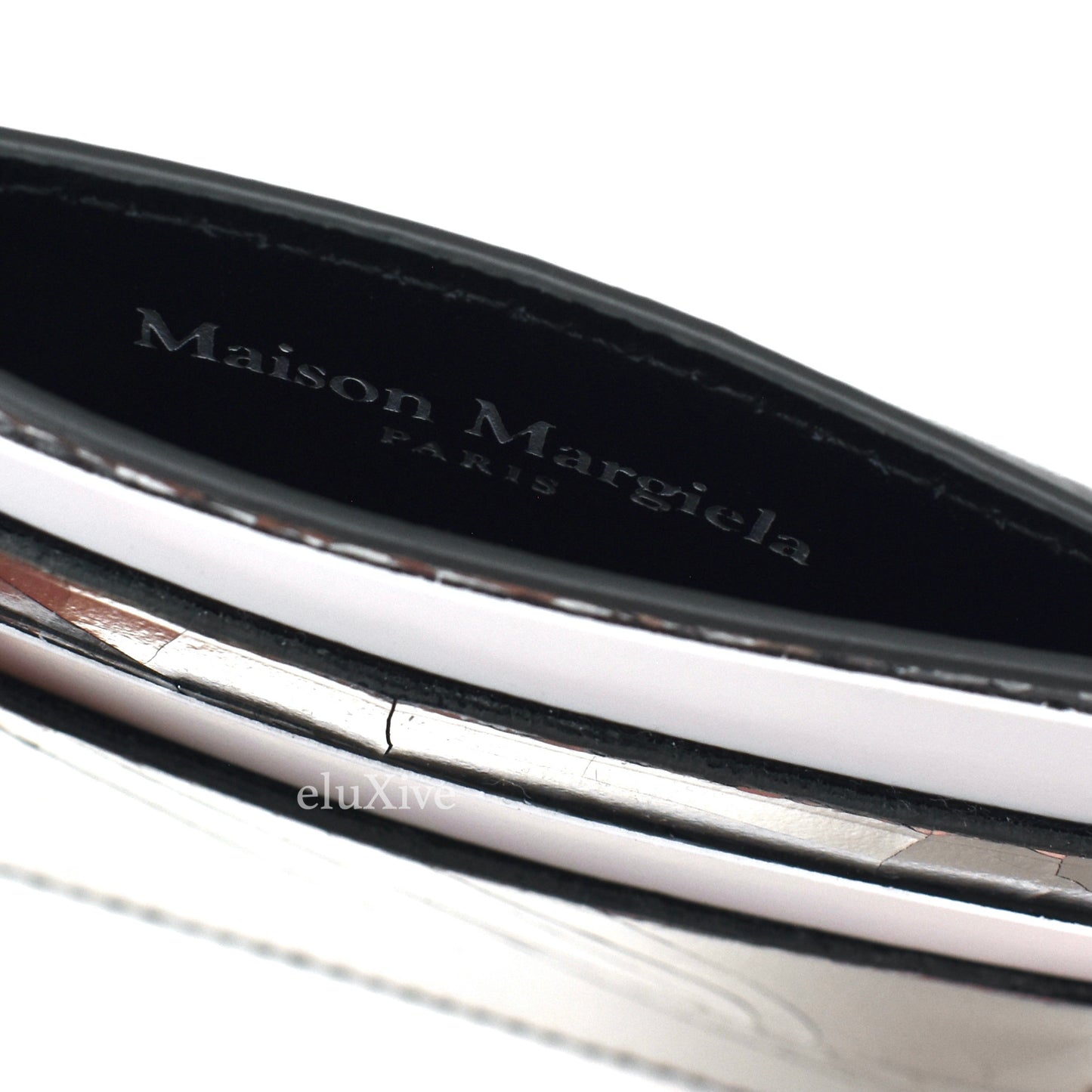 Maison Margiela - Silver Cracked Leather 'Shattered Mirror' Card Holder