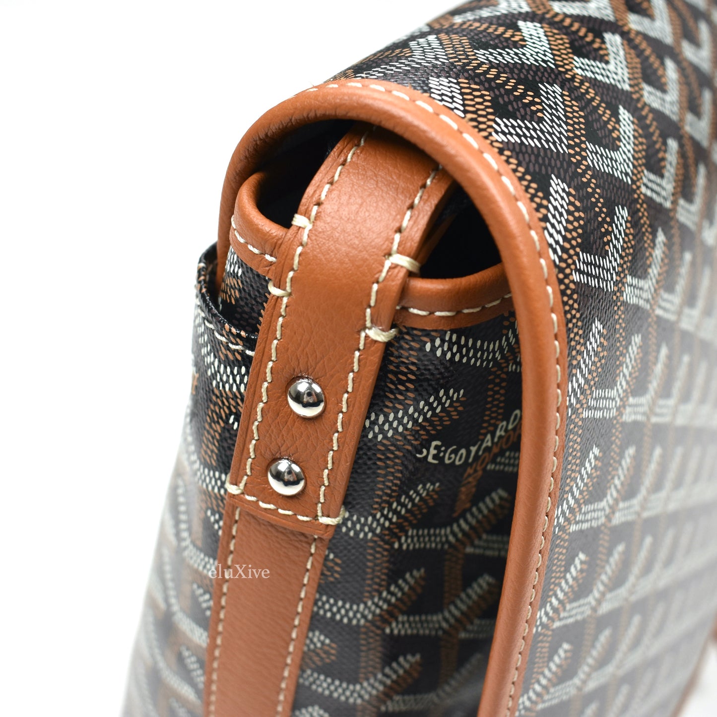 Goyard - Capetien MM Messenger / Laptop Bag (Black / Brown)