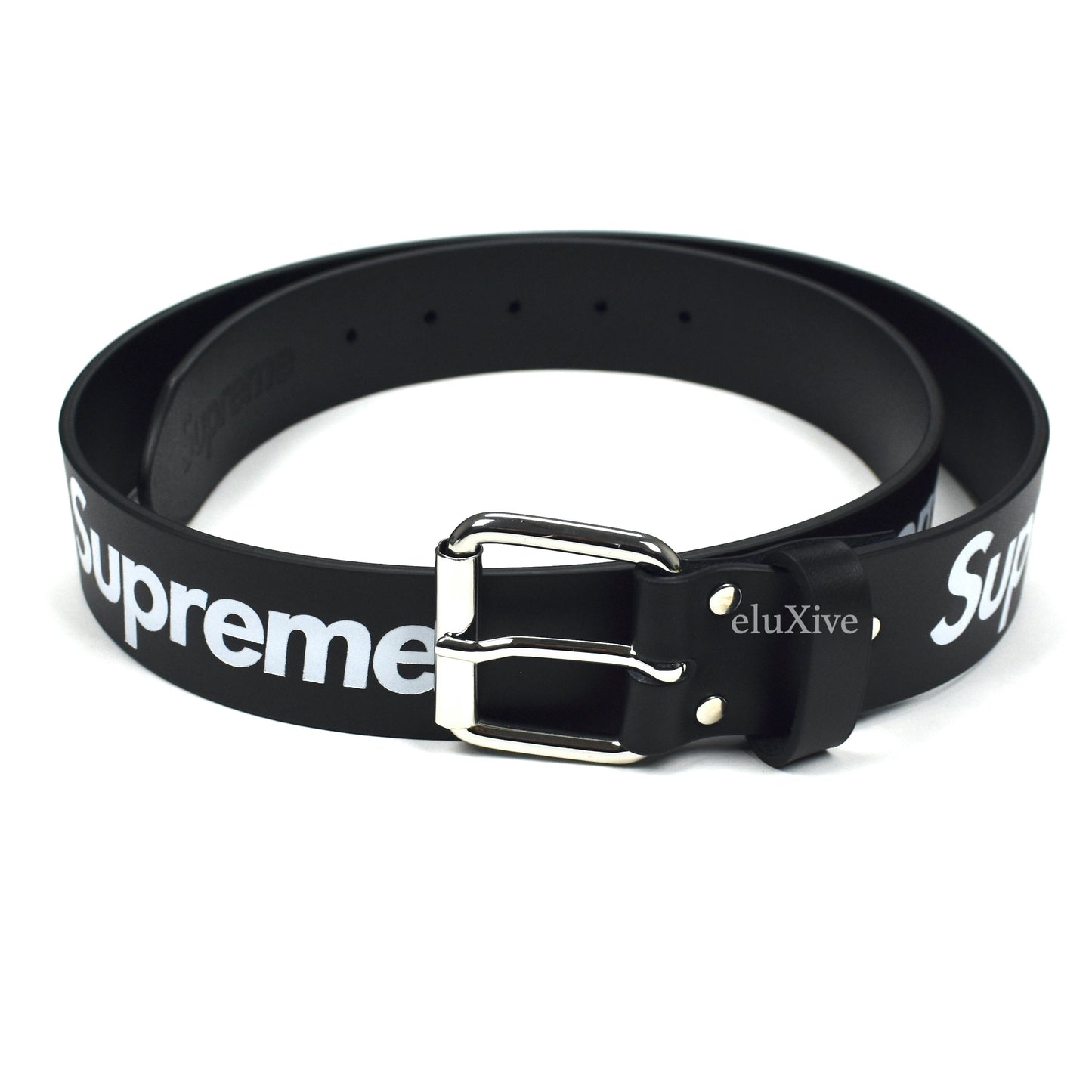 Supreme - Black Box Logo Repeat Leather Belt
